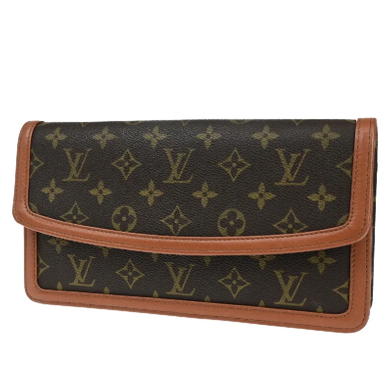 Women's Monogrammed Leather Clutch in Tan for Personalized StyleLouis Vuitton Pochette Dame  Canvas Clutch Bag (Pre-Owned)