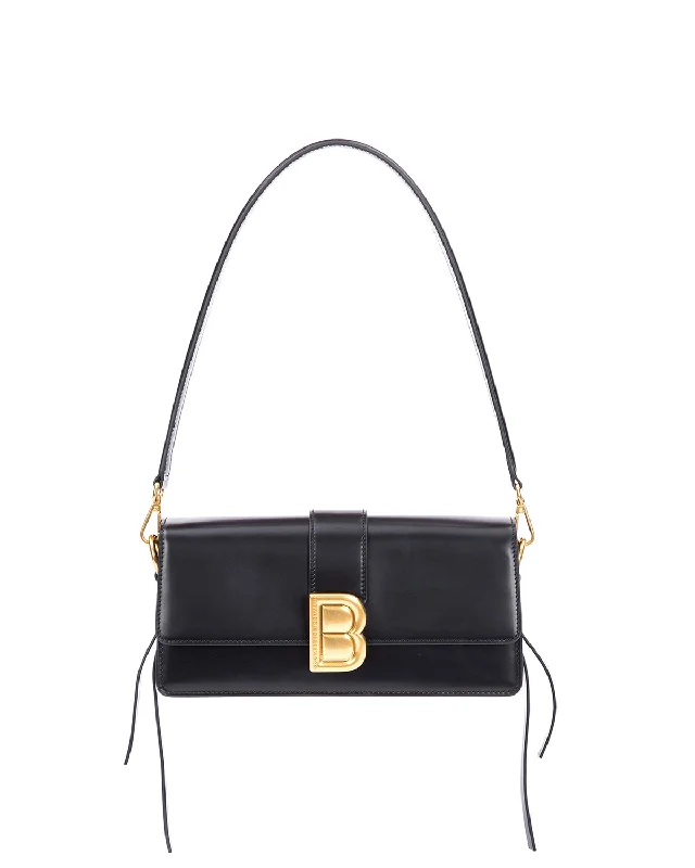 Leather Shoulder Bag with Magnetic Closure in Black for Quick AccessNia Bag