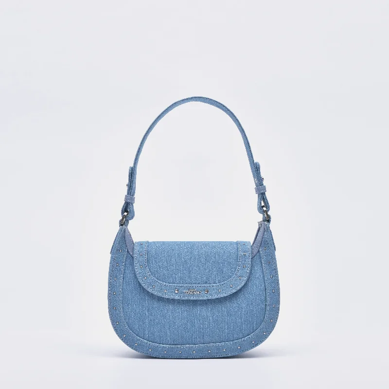 Embroidered Denim Shoulder Bag in Blue for a Vintage VibeOval Shoulder Bag - TLHB1022PN3MH4