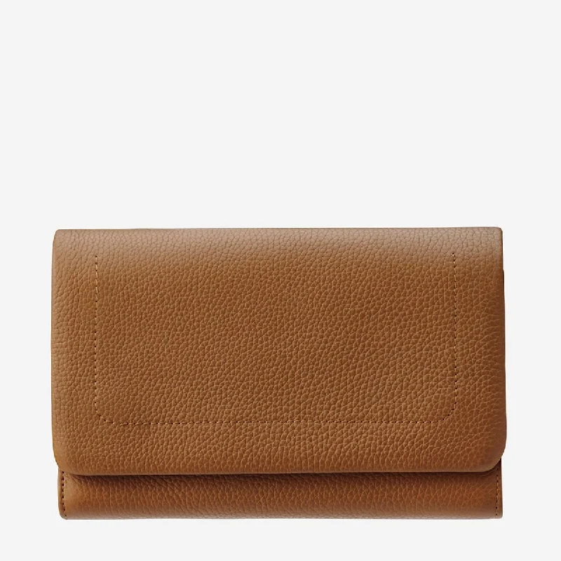 Convertible Women's Card Cases that Double as Keychains in Gold for Added FunctionalityRemnant Wallet Tan