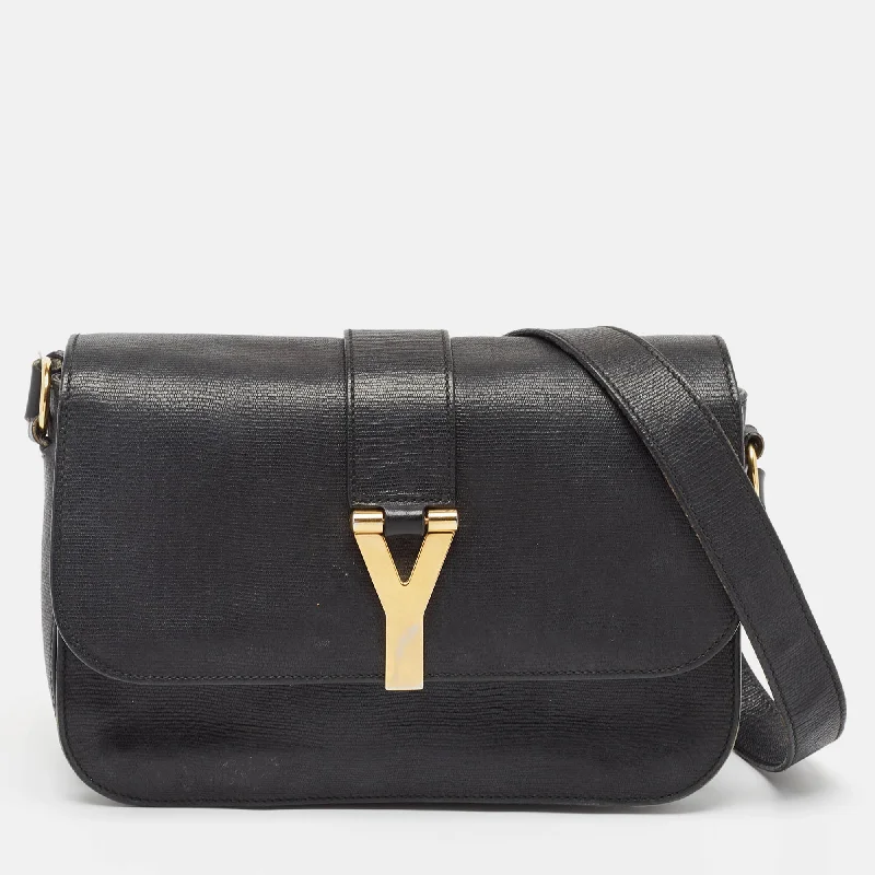 Women's Crossbody Bag with RFID - Blocking Pocket in Black for Safe TravelSaint Laurent Black Leather Ligne Y Crossbody Bag