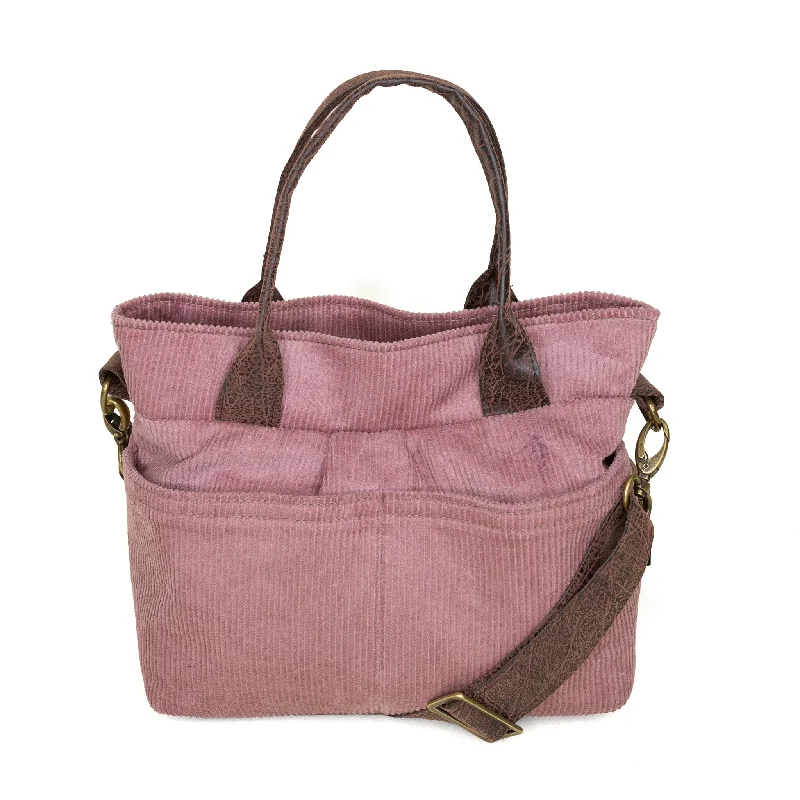 Quilted Leather Crossbody Bag in Cream for a Classic and Elegant AppearanceSarah Premier: Mauve Corduroy