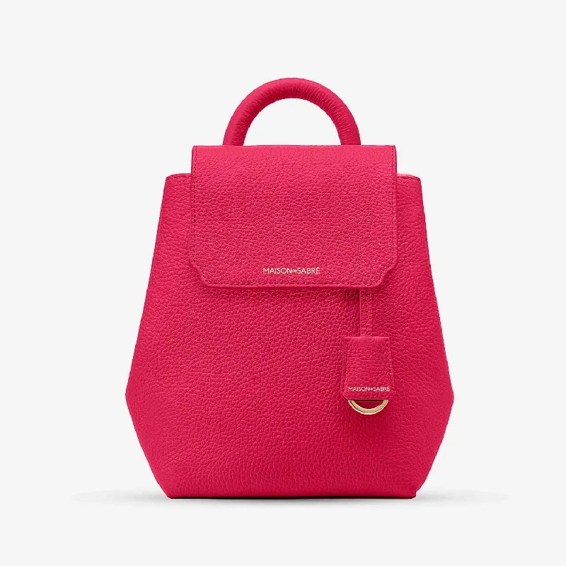 Women's Backpacks with Reflective Trim in Yellow for Nighttime VisibilityThe Mini Soft Backpack - Shibuya Fuchsia