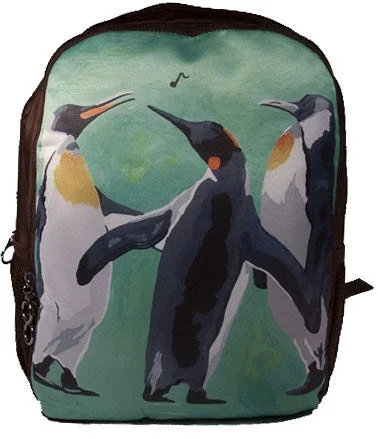 Vintage - Inspired Women's Backpacks in Brown Leather for a Retro AestheticEmperor Penguins Backpack - The Trio