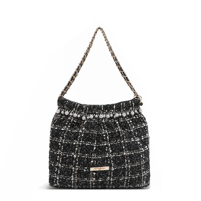 Shoulder Bag with Geometric Pattern in Multicolor for a Contemporary StyleTWEED SHOULDER BAG