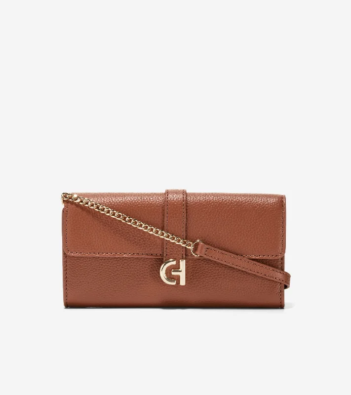 Vegan Leather Women's Wallet with Multiple Card Slots in Burgundy for Ethical ShoppersWallet On A Chain