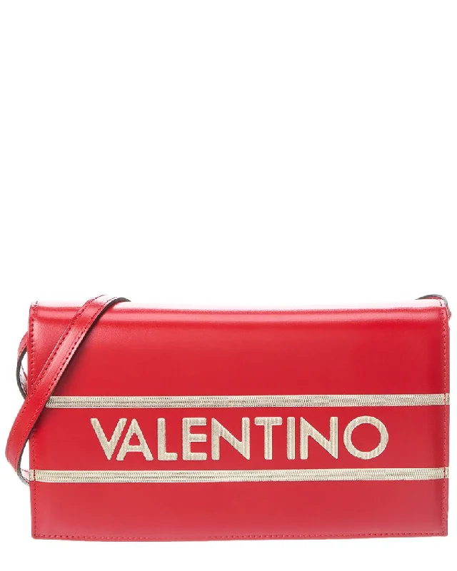 Shoulder Bag with Chain Strap in Silver for a Trendy AppearanceValentino by Mario Valentino Lena Lavoro Leather Shoulder Bag