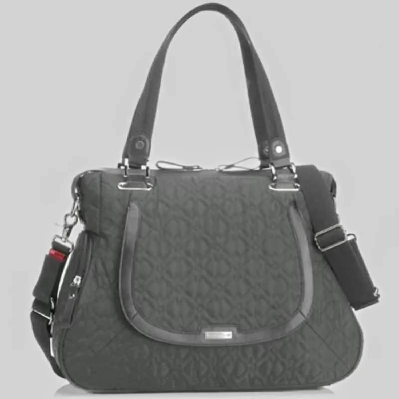 Shoulder Bag with Chain Strap in Silver for a Trendy AppearanceWomen's Anna Quilted Diaper Bag In Charcoal Grey