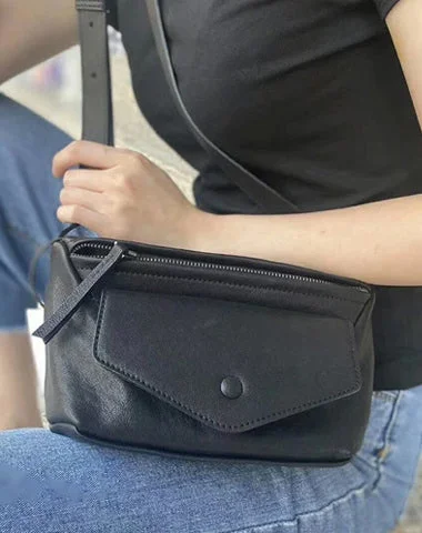 Waterproof Nylon Crossbody Bag in Navy Blue for Outdoor Hiking TripsFashion Womens Black Leather Small Satchel Shoulder Bag Black Side Crossbody Bag Purse for Girls