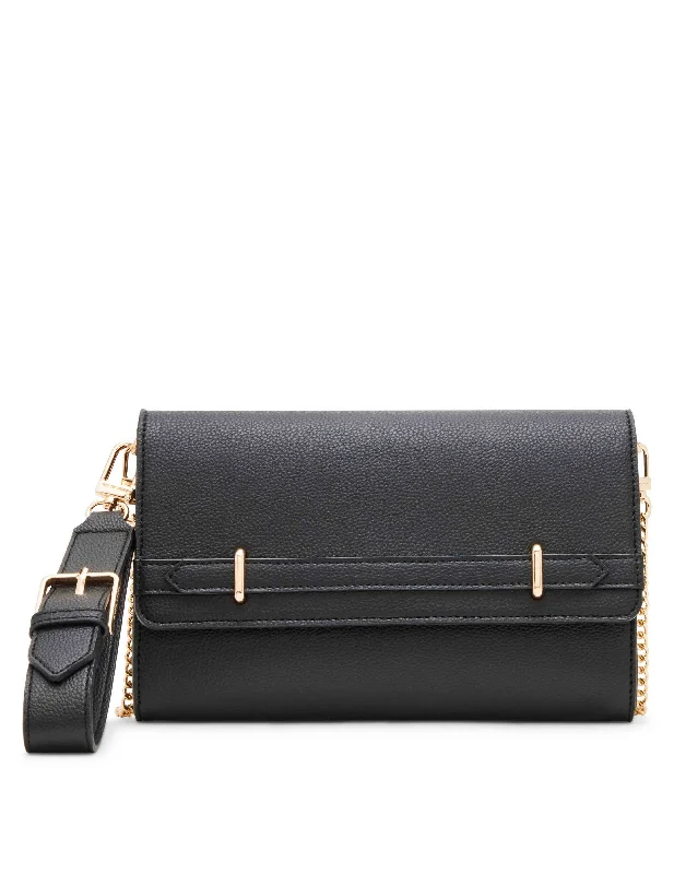 Crossbody Strap Women's Wallet in Black for Hands - Free ConvenienceBelted Wallet on a Chain