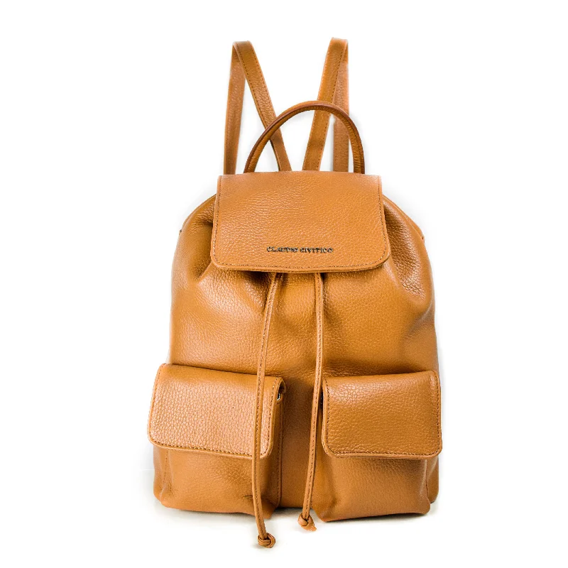 Vintage - Inspired Women's Backpacks in Brown Leather for a Retro AestheticCappuccino Pebbled Leather - Backpack