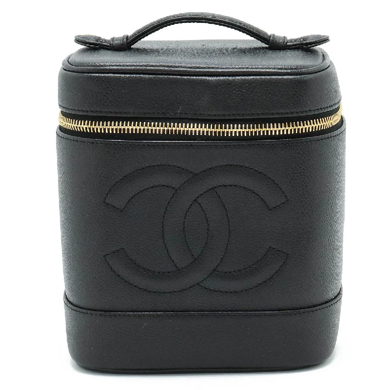 Magnetic Closure Women's Satchels in Grey for Easy AccessChanel Caviar Vanity Bag Black Leather