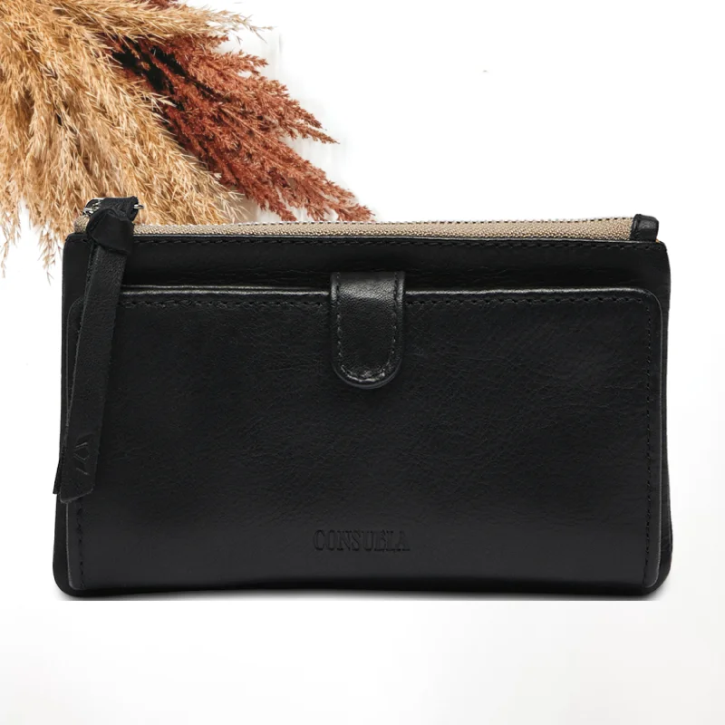 Plus - Size Women's Wallet with a Wrist Strap in Cream for Easy HandlingConsuela | Evie Slim Wallet