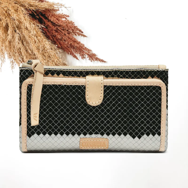 Crossbody Strap Women's Wallet in Black for Hands - Free ConvenienceConsuela | Kyle Slim Wallet