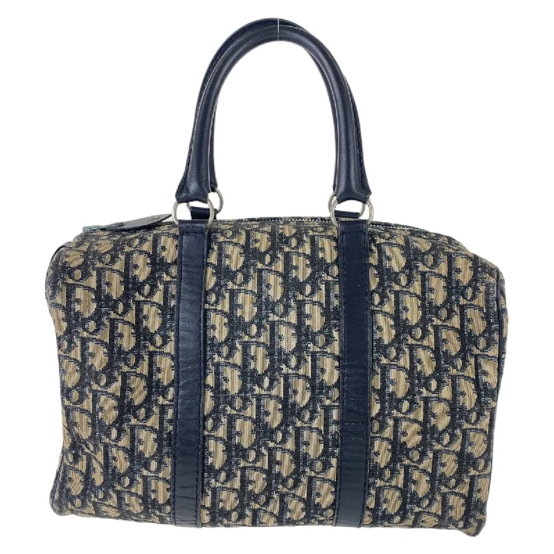 Monogrammed Women's Satchels in Navy for Personalized EleganceDior Vintage Trotter Canvas Leather Handbag