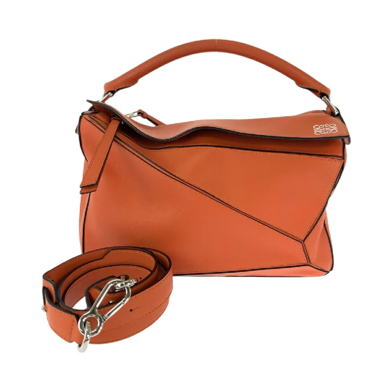 Studded Trim Women's Satchels in Red for a Punk - Inspired EdgeLoewe Anagram Puzzle Bag Orange 2way