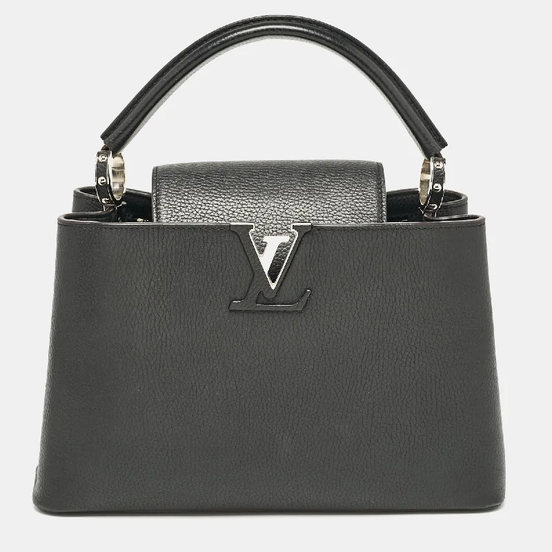 Chain - Strap Women's Satchels in Silver for a Glamorous Night - OutLouis Vuitton Black Leather Capucines Mm Bag