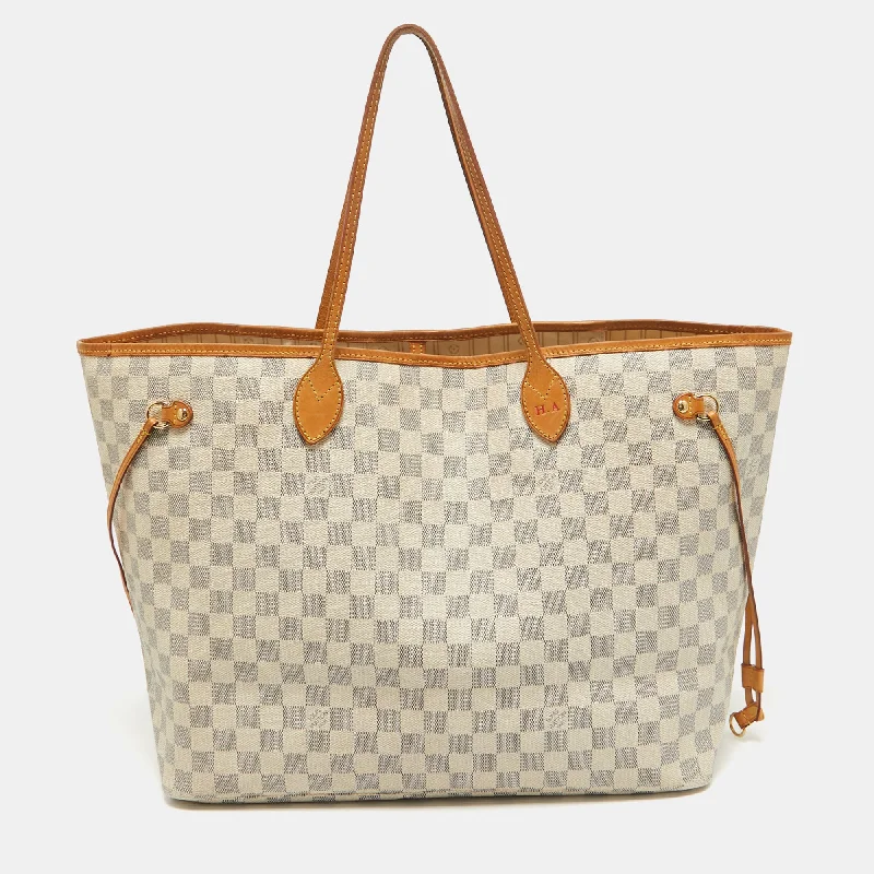 Convertible Handle Women's Satchels in Olive Green for Versatile UseLouis Vuitton Damier Azur Canvas Neverfull Gm Bag