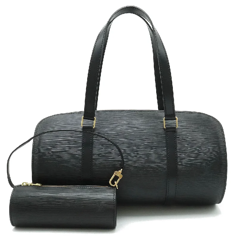 Zipper - Pocket Women's Satchels in Dark Blue for Organized CarriersLouis Vuitton Epi Soufflot Handbag Black Leather