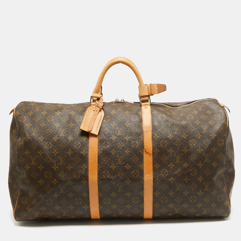 Water - Resistant Women's Satchels in Beige for Outdoor EnthusiastsLouis Vuitton Monogram Canvas Keepall 60 Bag