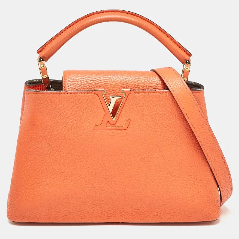 Laptop - Friendly Women's Satchels in Black and Grey for Working WomenLouis Vuitton Orange Taurillon Leather Capucines Bb Bag