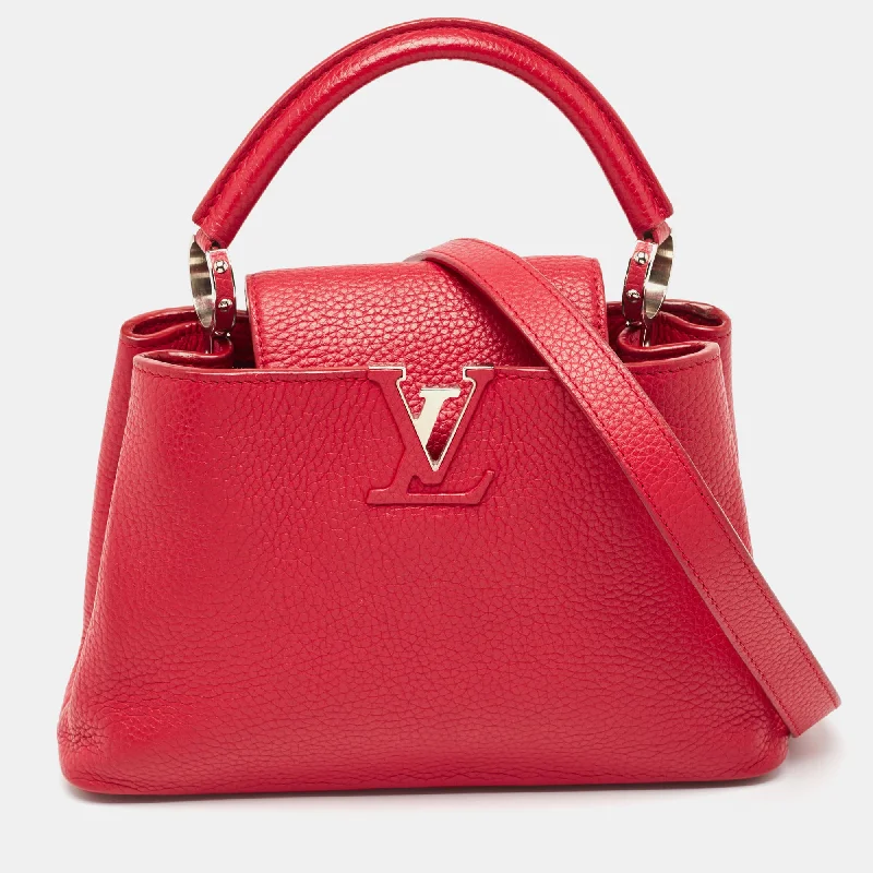 Chain - Strap Women's Satchels in Silver for a Glamorous Night - OutLouis Vuitton Red Taurillon Leather Capucines Bb Bag