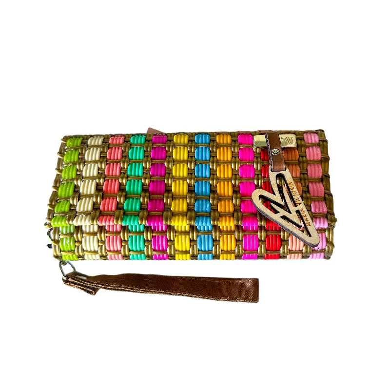 RFID - Blocking Women's Card Cases in Pink with a Zipper Closure for Secure TravelMaria Victoria | Sunset Multicolor Wallet | Upcycled, Handwoven