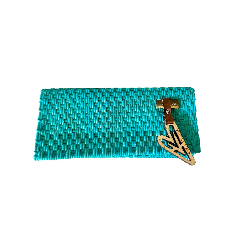 Women's Wallet with a Built - in Mirror in Purple for Quick Touch - UpsMaria Victoria | Teal Wallet | Upcycled, Handwoven