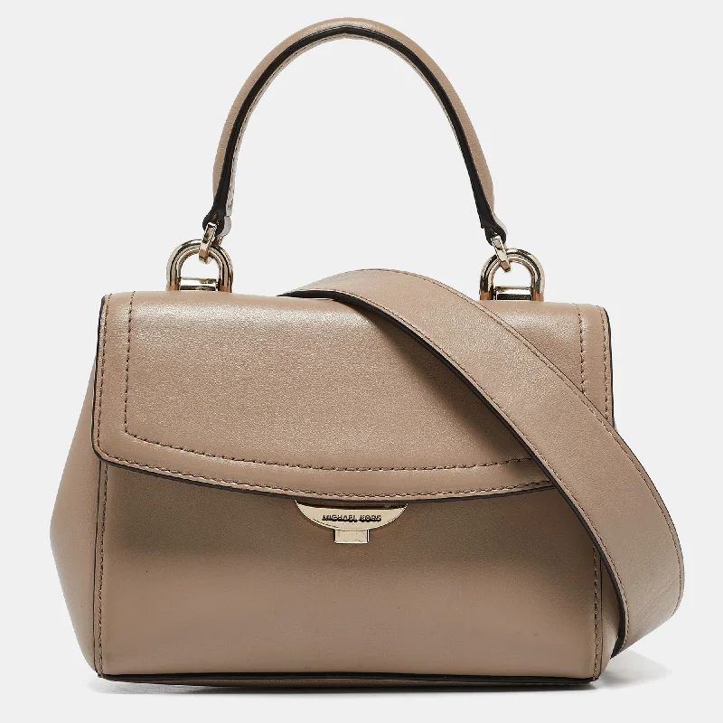 Plus - Size Women's Satchels in Brown with Spacious CompartmentsMichael Kors Beige Leather Extra Small Ava Top Handle Bag