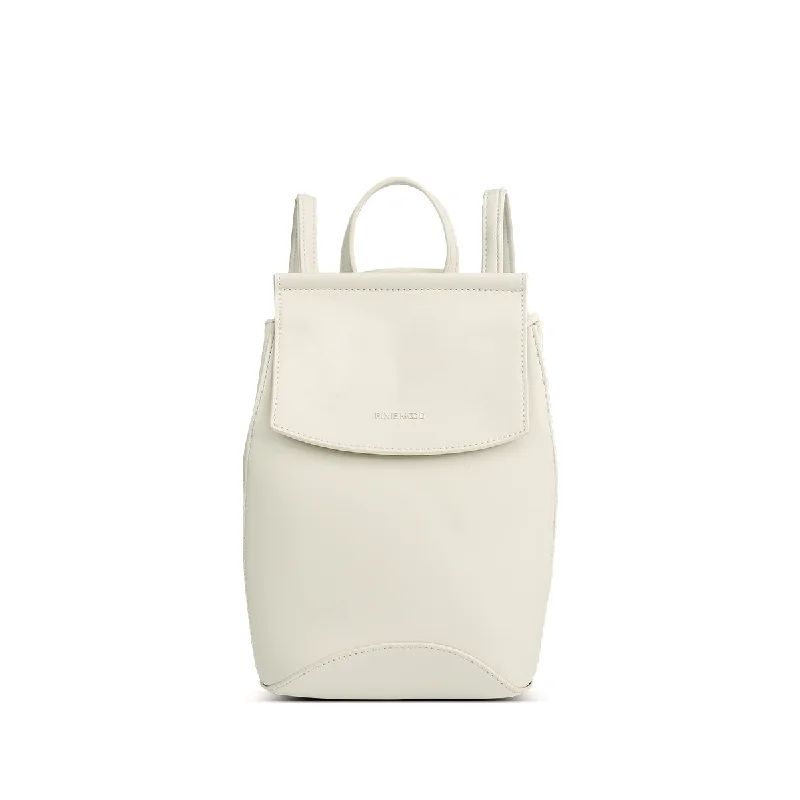 Leather - Trimmed Women's Backpacks in Cream for a Touch of LuxuryMini Kim Backpack Bag